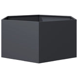 Garden Planter Anthracite Hexagon 104x90x45 cm Steel 851131