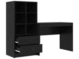 Desk with Drawer with Shelf with Storage 2 pcs Black Oak 3337314