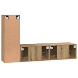 TV Cabinet Set Wall-mounted 3 pcs Artisan Oak Engineered Wood 3393404