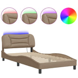 Bed Frame with LED without Mattress "Hvar" Cappuccino 100x200 cm 3213917