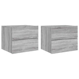 Wall-mounted Bedside Cabinets with LED Lights 2 pcs Grey Sonoma 836823
