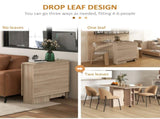 Folding Dining Table, Drop Leaf Table for Small Spaces with 2-tier Shelves, Small Kitchen Table with T3398P328154