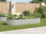 Garden Raised Bed 240x80x44 cm Galvanised Steel Silver 45518