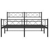 Metal Bed Frame without Mattress with Footboard Black 160x200cm 372298