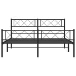 Metal Bed Frame without Mattress with Footboard Black 120x200cm 372293