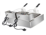 EH82 2500W 220-240V 12.7QT/12L Stainless Steel Double Cylinder Electric Fryer UK 08862124