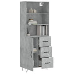 Highboard Concrete Grey 69.5x34x180 cm Engineered Wood 3189441