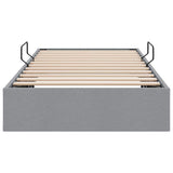Storage Bed with Mattress Light Grey 203 x 100 cm Fabric 3370054