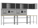 Work Cabinet Set with Shelf with Storage 10 pcs Black and Grey 3321516