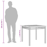 Garden Table Grey 80x80x74 cm Poly Rattan Acacia Wood 366274