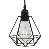 Ceiling Lamp with Diamond Design Black 3 x E27 Bulbs 281634