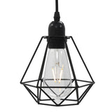 Ceiling Lamp with Diamond Design Black 3 x E27 Bulbs 281633
