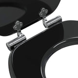 Soft-Close Toilet Seat Black 44 x 38 cm MDF board 42027173