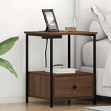 Bedside Cabinet 2 pcs Brown Oak 42 x 41 x 56 cm Engineered Wood 859439