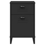 ZNTS Bedside Cabinet VIKEN Black Solid Wood Pine 374915