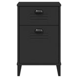 ZNTS Bedside Cabinet VIKEN Black Solid Wood Pine 374915