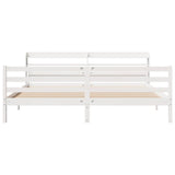 Bed Frame with Headboard without Mattress White 180x200 cm Super King 3306691