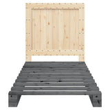 Bed Frame without Mattress Grey 90x200 cm Solid Wood Pine 3281544