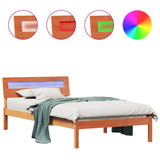 Bed Frame with Headboard Wax Brown 75 x 190 cm Solid Pine Wood 872805