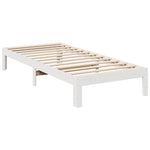 ZNTS Bed Frame without Mattress White 90x200 cm Solid Wood Pine 859221