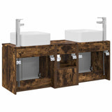 Bathroom Cabinet Set 3 pcs Smoked Oak 49.5 x 41 x 63 cm 3405642