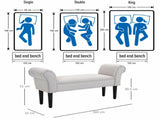 Small-sized Bed End Side Chaise Lounge Sofa Window Seat Arm Bench Wooden Leg Fabric Cover T3398P329490