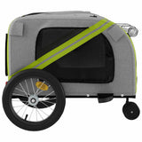 Pet Bike Trailer Green and Grey Oxford Fabric and Iron 93899