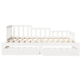 Daybed with Trundle and Drawers without Mattress White 90x200 cm 3302222