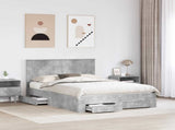 Bed Frame Concrete Grey 140 x 190 cm Engineered Wood 3409643