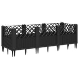 Garden Planter with Pegs Black 123.5x43.5x43.5 cm PP 368017