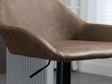 Bar Stools Set of 2, Height Adjustable Swivel Barstools, PU Leather Kitchen Stools with Backs, T3398P329924