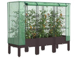 Raised Bed with Greenhouse Cover Rattan Look 120x40x140 cm 4015806