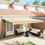 Retractable Awning Manual Orange and White 500x300 cm Fabric 3331209
