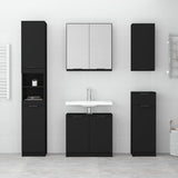Bathroom Cabinet Black 32x34x188.5 cm Engineered Wood 811323