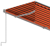 Manual Retractable Awning with Blind 4.5x3m Orange&Brown 3069440