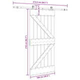 Sliding Door NARVIK Natural and Black 3445226