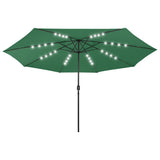 Garden Parasol with LED Lights 400 cm Green 312531