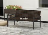 2 Seater Rattan Garden Bench, Outdoor Bench Quick-Drying Cotton Padding, Wicker Garden Loveseat T3398P317663
