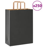 Paper Bags 250 pcs with Handles Black 26x12x35 cm 4101870