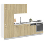 ZNTS 7 Piece Kitchen Cabinet Set Sonoma Oak Engineered Wood 3307654