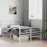 Metal Bed Frame without Mattress with Footboard White 120x190cm 355429