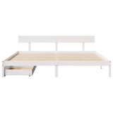 Bed Frame without Mattress White 180x200 cm Super King Solid Wood Pine 3301521