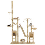 Cat Tree with Sisal Scratching Posts 230-250 cm Beige 170619