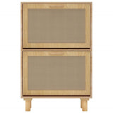 Shoe Cabinet Brown 52x25x80 cm Engineered Wood&Natural Rattan 345647