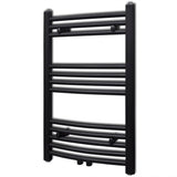 Bathroom Heating Towel Rail Radiator Curve 500x764 mm Black 141913