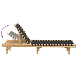 Sun Lounger with Black Woven Webbing 55x200x30 cm Bamboo 4108233