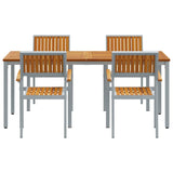 Garden Dining Set 5 pcs Grey Solid Acacia Wood 3284425
