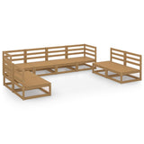 8 Piece Garden Lounge Set Honey Brown Solid Pinewood 3075432