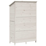 Garden Shed with Roof White 106.5 x 56 x 176 cm Solid Fir Wood 42033449