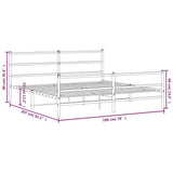 Metal Bed Frame without Mattress with Footboard Black 193x203cm 355389
